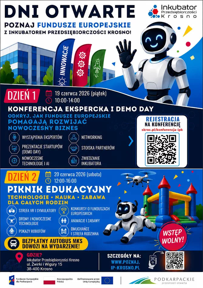 🚀Dni Otwarte Inkubatora Przedsiębiorczości Krosno już 19-20 czerwca 2026!
